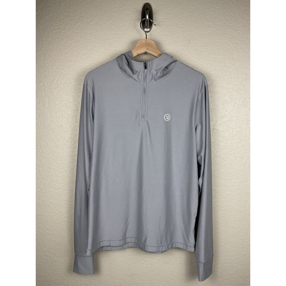 Vuori Mens Uluwatu Hoodie M Gray 1/4 Zip Water Pullover Coastal V1038